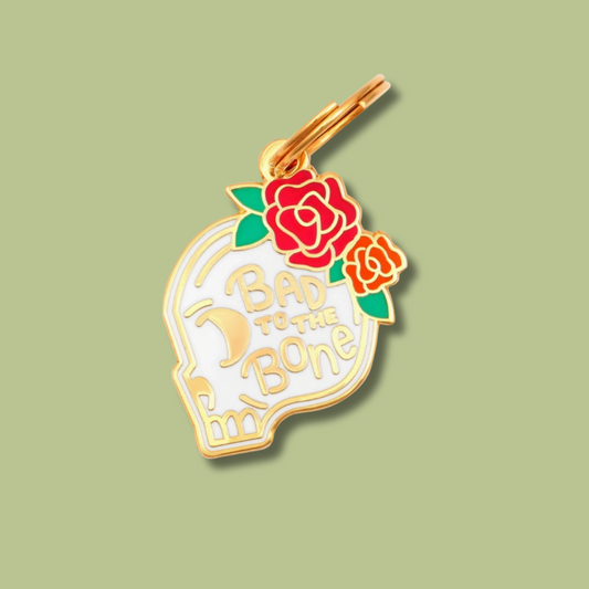 Bad To The Bone Pet Id Tag