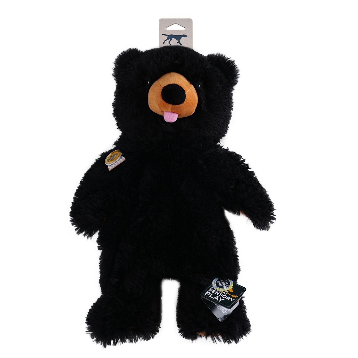 Tall Tails Stuffless Black Bear Squeaker Dog Toy