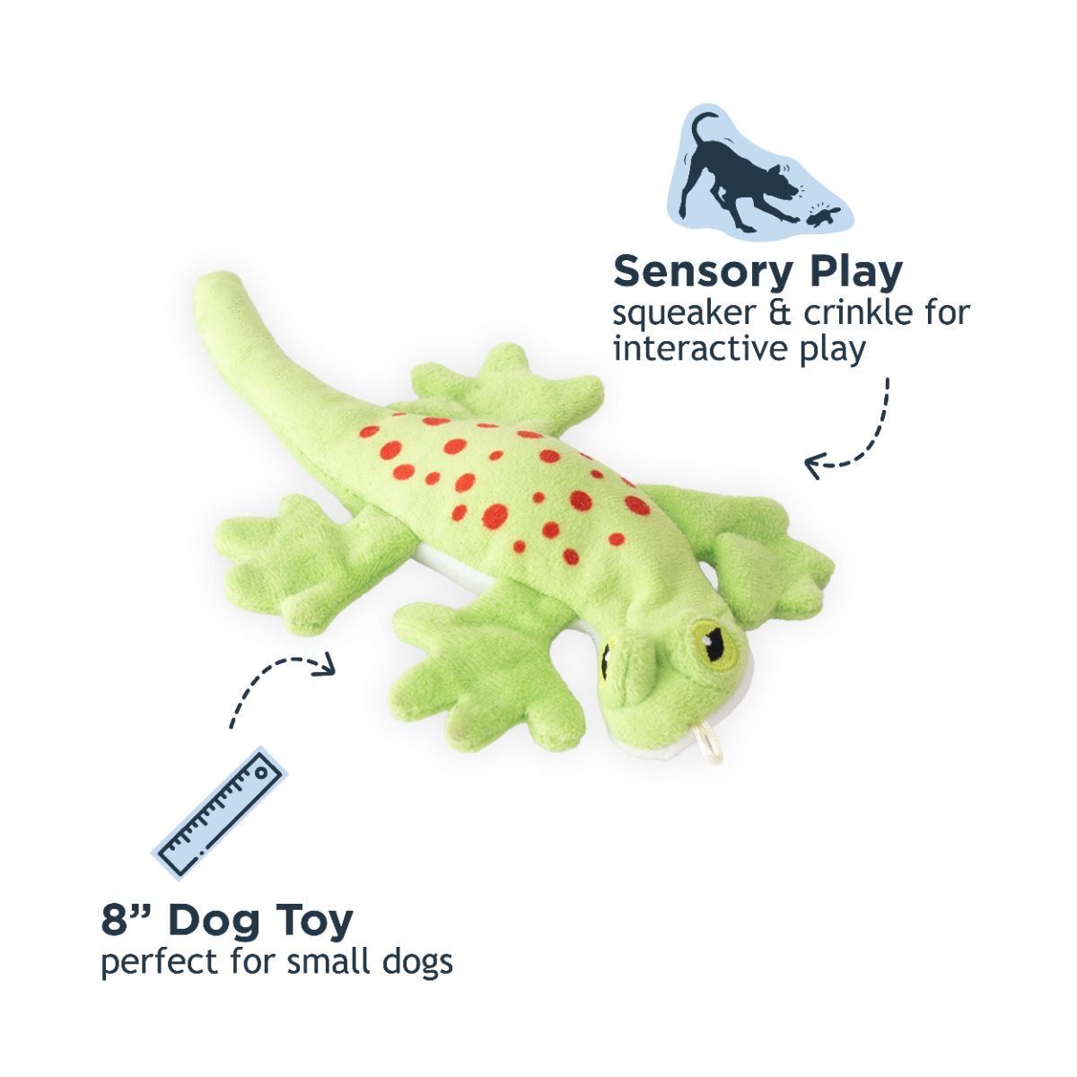 Stuffless Lizard Squeaker Dog Toy