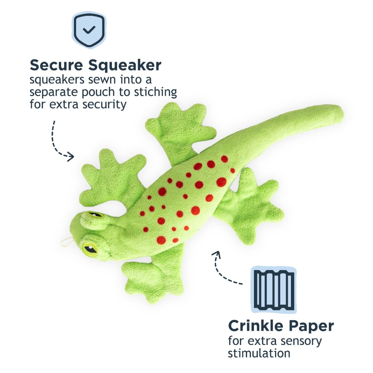 Stuffless Lizard Squeaker Dog Toy