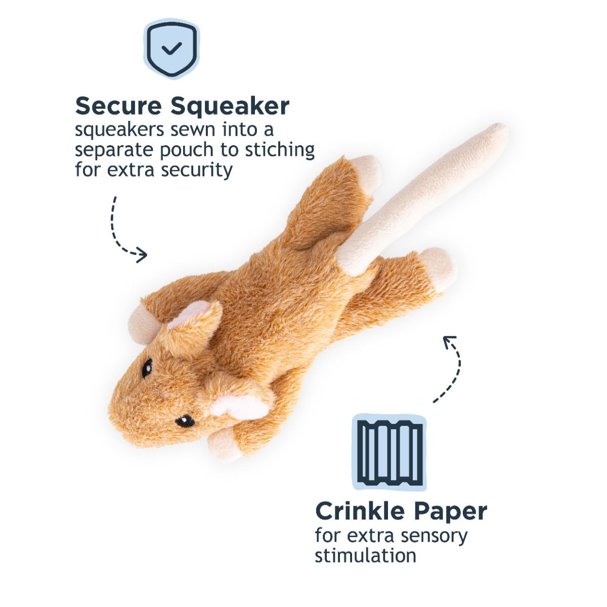 Stuffless Mouse Squeaker Dog Toy