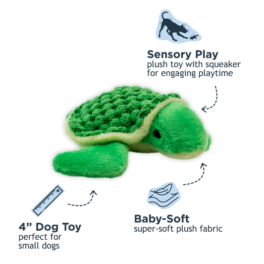Tall Tails Baby Turtle with Squeaker Dog Toy