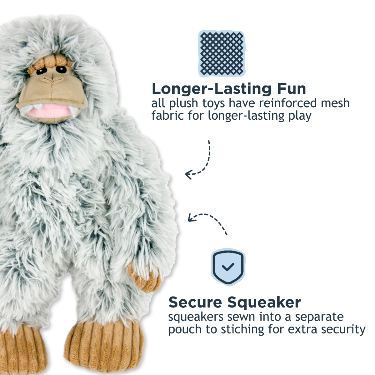 Tall Tails Yeti with Squeaker